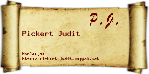Pickert Judit névjegykártya